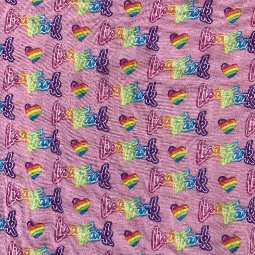 Posh Peanut Lisa Frank‎ Pajama Set Pjs 3t-4t Logo Rainbow Hearts Pink